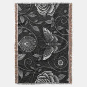 Gothic Butterfly Blumenmuster (3) Decke (Vorderseite Vertikal)