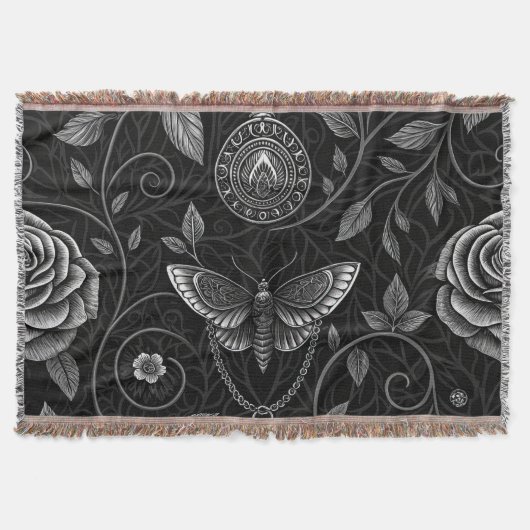 Gothic Butterfly Blumenmuster (3) Decke (Vorderseite)