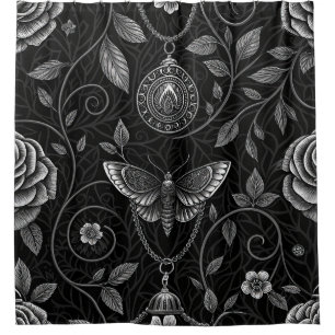 Gothic Butterfly Blumenmuster (3) Duschvorhang