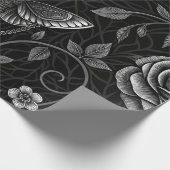 Gothic Butterfly Blumenmuster (3) Geschenkpapier (Ecke)
