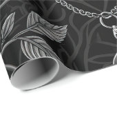 Gothic Butterfly Blumenmuster (3) Geschenkpapier (Rolleneckpunkt)