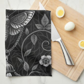 Gothic Butterfly Blumenmuster (3) Geschirrtuch (Viertel Falte)