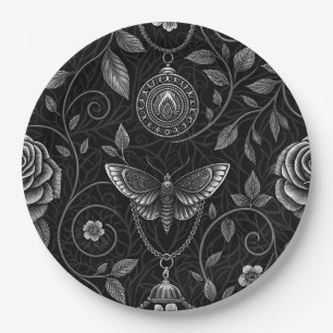 Gothic Butterfly Blumenmuster (3) Pappteller