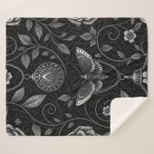 Gothic Butterfly Blumenmuster (3) Sherpadecke (Vorderseite (Horizontal))