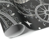 Gothic Butterfly Blumenmuster (4) Geschenkpapier (Rolleneckpunkt)