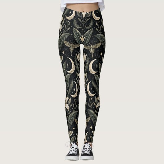 Gothic Butterfly Blumenmuster (4) Leggings (Vorderseite)