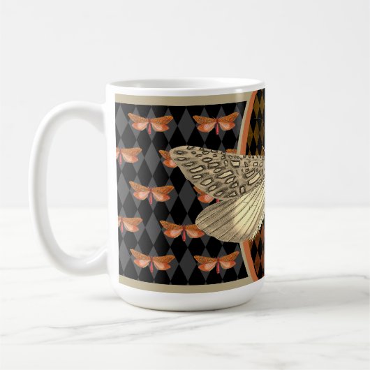 Gothic Butterfly Diamond Halloween Kaffeetasse (Links)