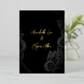 Gothic Butterfly Foil Wedding Einladung (Stehend vorne)