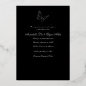 Gothic Butterfly Foil Wedding Einladung (Rückseite)