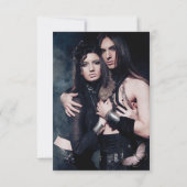 Gothic Butterfly Foto Wedding Dankeskarte (Rückseite)