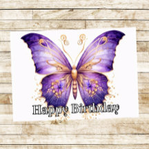 Gothic Butterfly Illustration Happy Birthday