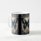 Gothic Butterfly in Verzierter Schrift Kaffeetasse (Vorderseite Links)