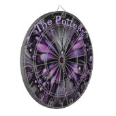 Gothic Butterfly Lila Black Personalisiert Dartscheibe (Vorderseite Links)