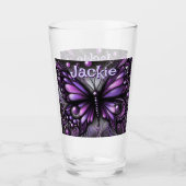 Gothic Butterfly Lila Black Personalisiert Glas (Vorderseite)