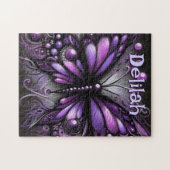 Gothic Butterfly Lila Black Personalisiert Puzzle (Horizontal)