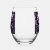 Gothic Butterfly Lila Black Personalisiert Weinglas Ohne Stiel (Rechts)