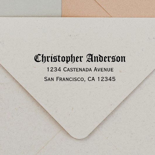 Gothic Calligraphy Script-Rücksendeadresse Permastempel