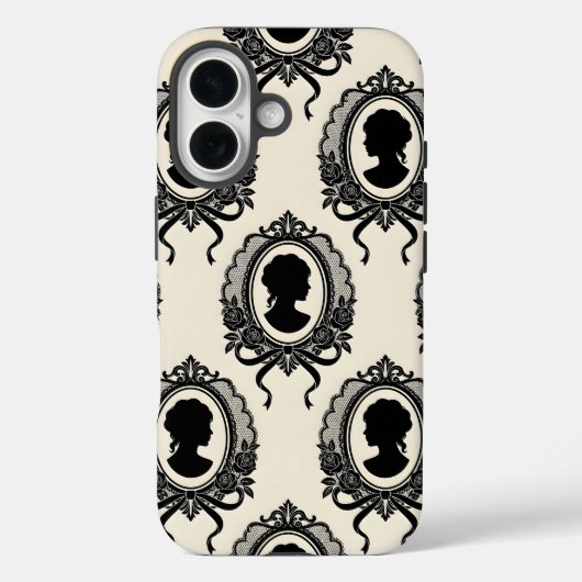 Gothic-Cameo-Silhouettenmuster Case-Mate iPhone Hülle (Rückseite)