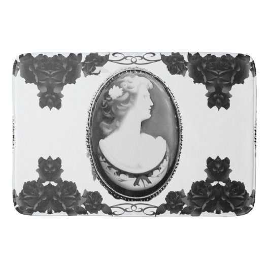 Gothic Cameo und Rose Design Badematte (Vorderseite)