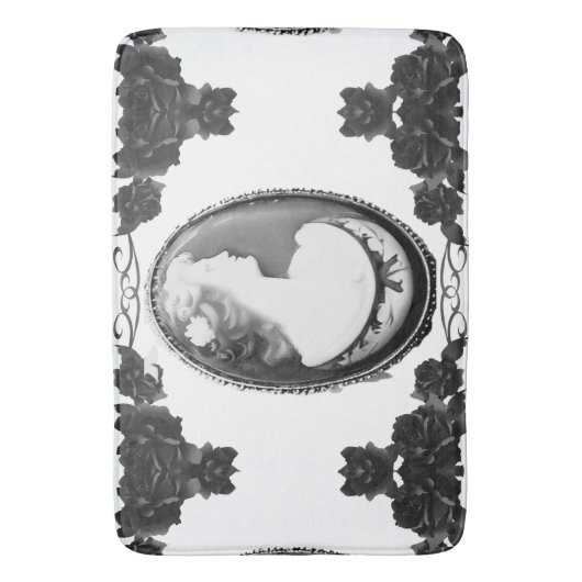 Gothic Cameo und Rose Design Badematte (Vorderseite Vertikal)