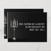 Gothic Candelabra auf Black Silver UAWG Postcard Einladungspostkarte (Vorne/Hinten)