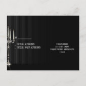 Gothic Candelabra auf Black Silver UAWG Postcard Einladungspostkarte (Rückseite)