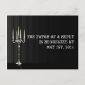 Gothic Candelabra auf Black Silver UAWG Postcard Einladungspostkarte (Vorderseite)
