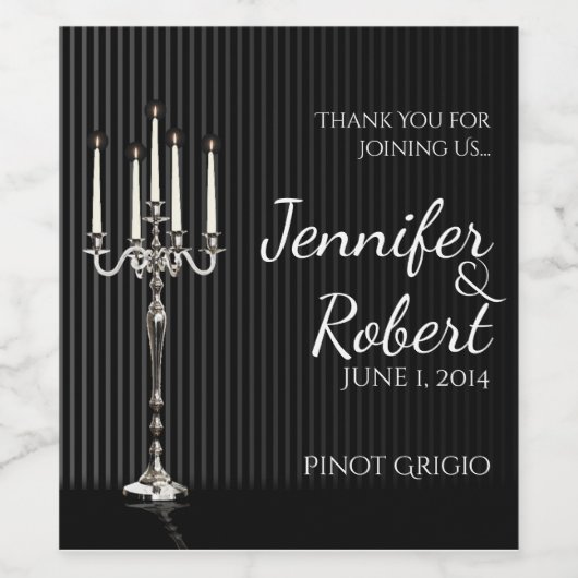 Gothic Candelabra auf dem Etikett für Black Weddin (Einzelnes Label)