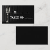 Gothic Candelabra auf der Black Wedding Platzkarte (Vorne/Hinten)