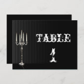 Gothic Candelabra auf der Black Wedding Tischnumme Postkarte (Vorne/Hinten)