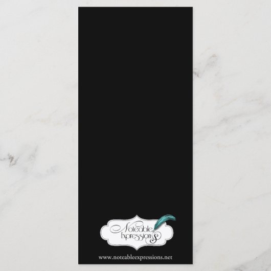 Gothic Candelabra auf der Speisekarte für Schwarz Menükarte (Rückseite)