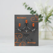 Gothic Candelabra Halloween Postkarte (Stehend Vorderseite)