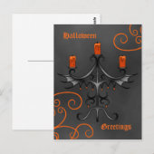 Gothic Candelabra Halloween Postkarte (Vorne/Hinten)