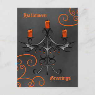 Gothic Candelabra Halloween Postkarte