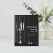 Gothic Candelabra in Black Silver Save the Date (Stehend Vorderseite)