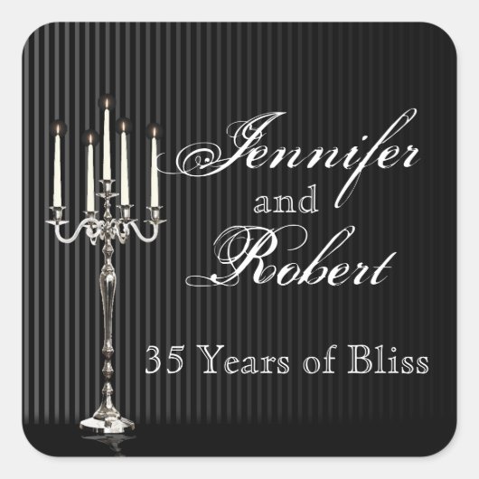 Gothic Candelabra Stripe Umschlag Aufkleber (Vorderseite)