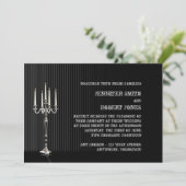 Gothic Candelabra Stripe Wedding Einladung (Stehend Vorderseite)