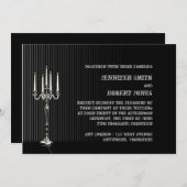Gothic Candelabra Stripe Wedding Einladung (Vorne/Hinten)