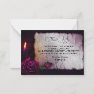 Gothic Candle Rose Danke Mitteilungskarte