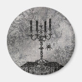 Gothic Candlestick mit Spider, Halloween Magnet (Vorne)