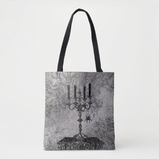 Gothic Candlestick mit Spider, Halloween Tasche (Vorderseite)