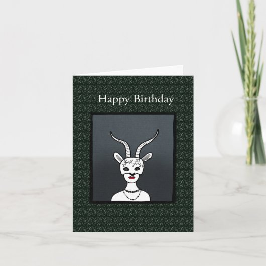 Gothic Capricorn Dezember Zodiac Birthday Karte (Vorderseite)