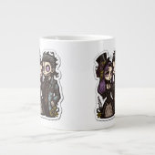 Gothic Cartoon Couple Sticker Art Jumbo Tasse (Vorderseite)