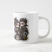 Gothic Cartoon Couple Sticker Art Jumbo Tasse (Rechts)