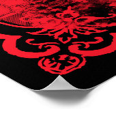 Gothic Castle Border Black Red Wedding Welcome Poster (Ecke)