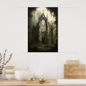 Gothic Castle Botanischer Druck, Dark Academia Poster (Küche)