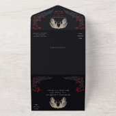 Gothic Castle Floral Halloween Hochzeit All In One Einladung (Außenbereich)