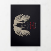 Gothic Castle Floral Halloween Hochzeit Dreifach Gefaltete Einladung (Cover)