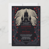Gothic Castle Floral Halloween Hochzeit Einladung (Vorderseite)