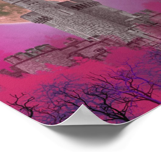 Gothic Castle Hunted Forest Poster (Ecke)